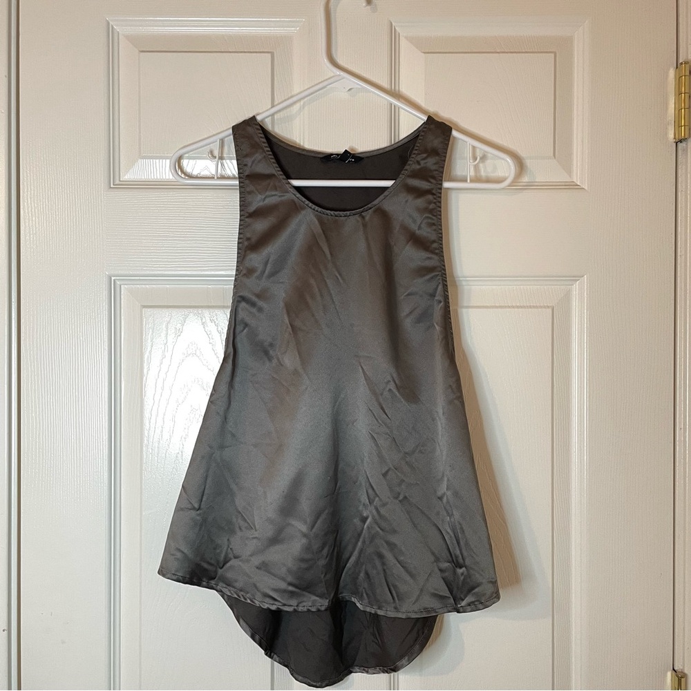 Charcoal Grey Peplum Tank Top